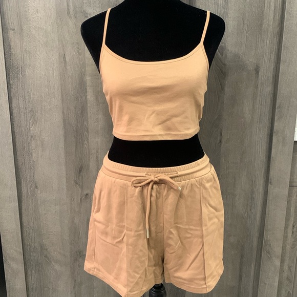 Cider Pants - New Cider Fashions Light Brown Shorts & Crop Top Set Womens Size X-Small